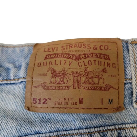 Levi's 512 Jeans Womans 14 Blue Light Wash Vintage Slim Fit Straight Leg USA 90s - Picture 5 of 8